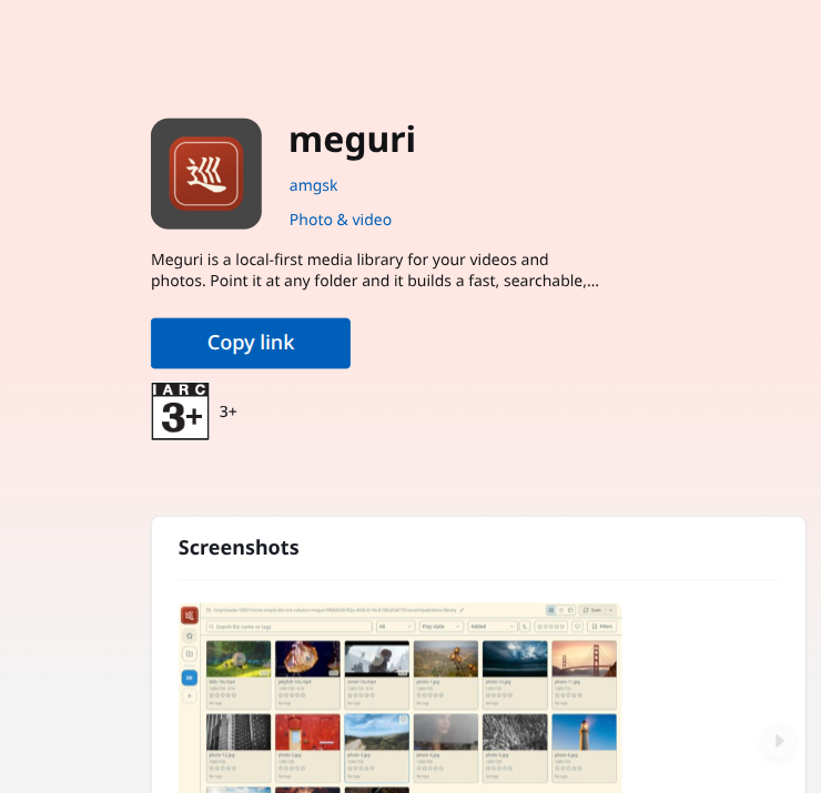 Microsoft StoreのMeguri掲載ページ